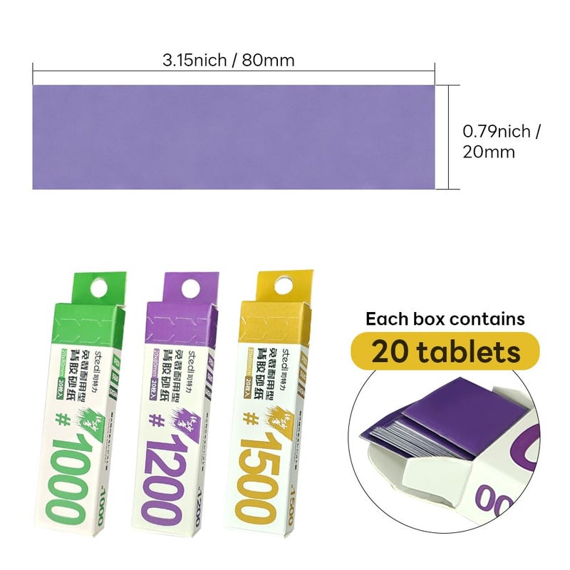 stedi Hobby Model Tools Sticky Sandpaper  Waterproof Wet/Dry Replaceable Reuse Sandpaper 1000 1200 1500 Grit for Plastic Models  Gunpla  60 PCS - Image 3